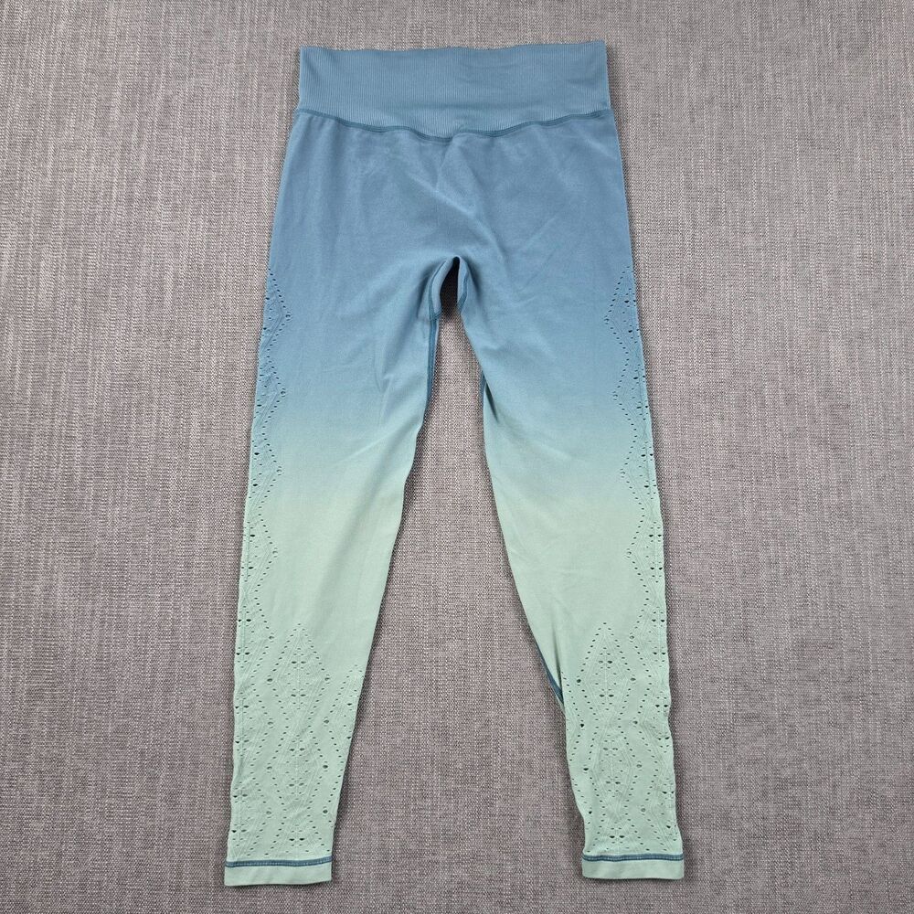 PINK Victoria’s Secret Seamless Ombre Perforated Leggings Teal Green Size M